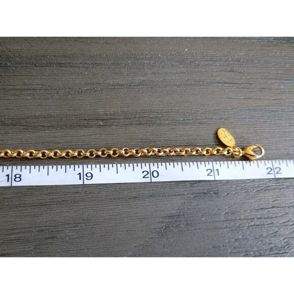 Joan Rivers Gold Tone Snap Rhinestone Flower Necklace Vintage - Picture 6 of 6